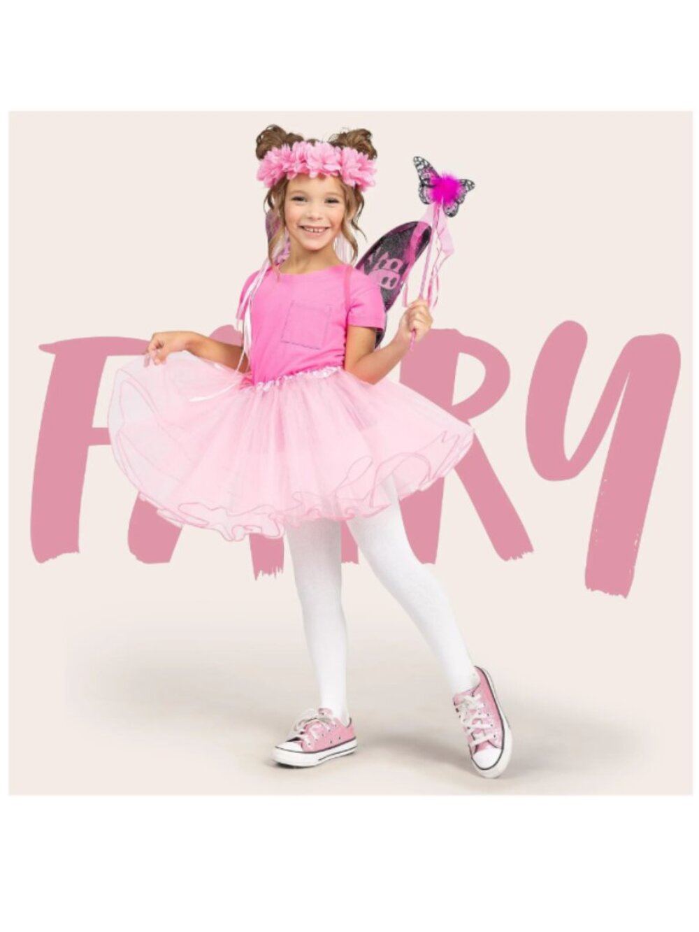 Spooktacular Creations Child Girl Pink Fairy Tutu Costume Set 4 Pieces NEW